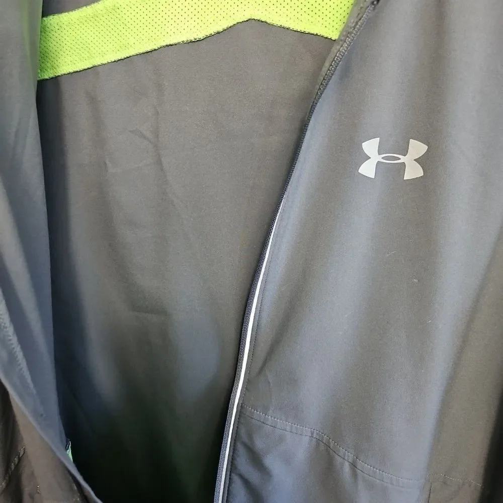 Under Armour Heatgear Fitted Men's Lg Gray Running Jacket Zip